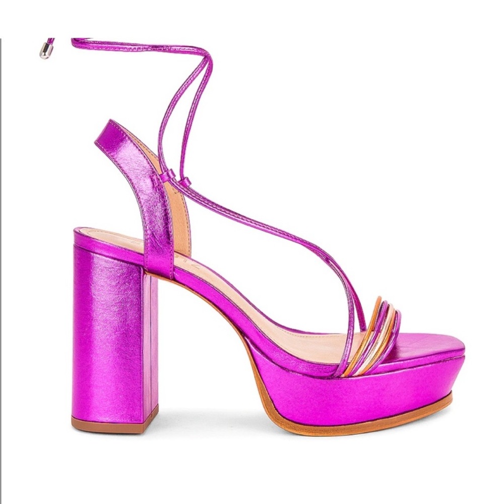 NWT Schultz Arceli Strappy Platform Sandals - Metallic Purple/Pink & orange